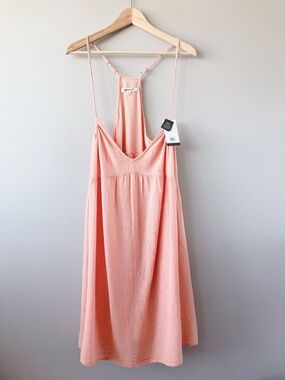 Rip Curl Dress peach mini dress coverup women’s large oversized flowy boho
